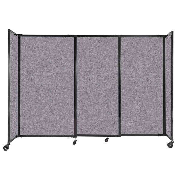 StraightWall Sliding Portable Partition 7'2" x 5' Cloud Gray Fabric